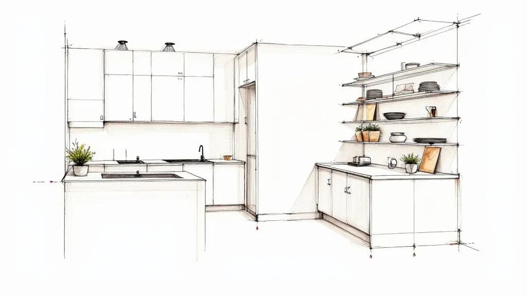 Cocina preparada con home staging lista para la venta