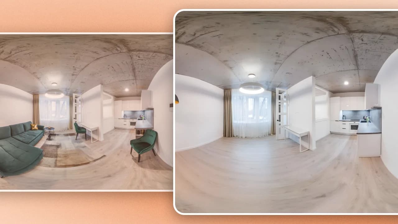 Supprimer les meubles des photos à 360° | Pedra
