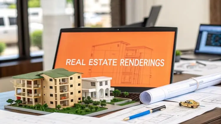 Una guía para renderizaciones inmobiliarias – Decorative illustration