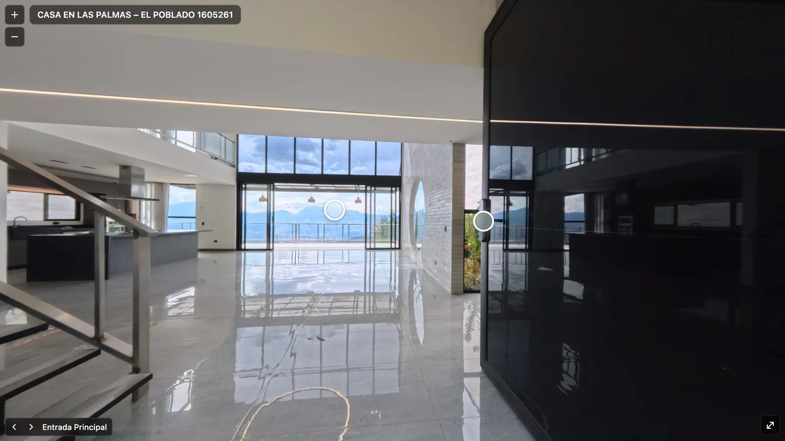 Tour virtual 360° de una casa en Las Palmas, El Poblado, creado por Confort Broker con Pedra