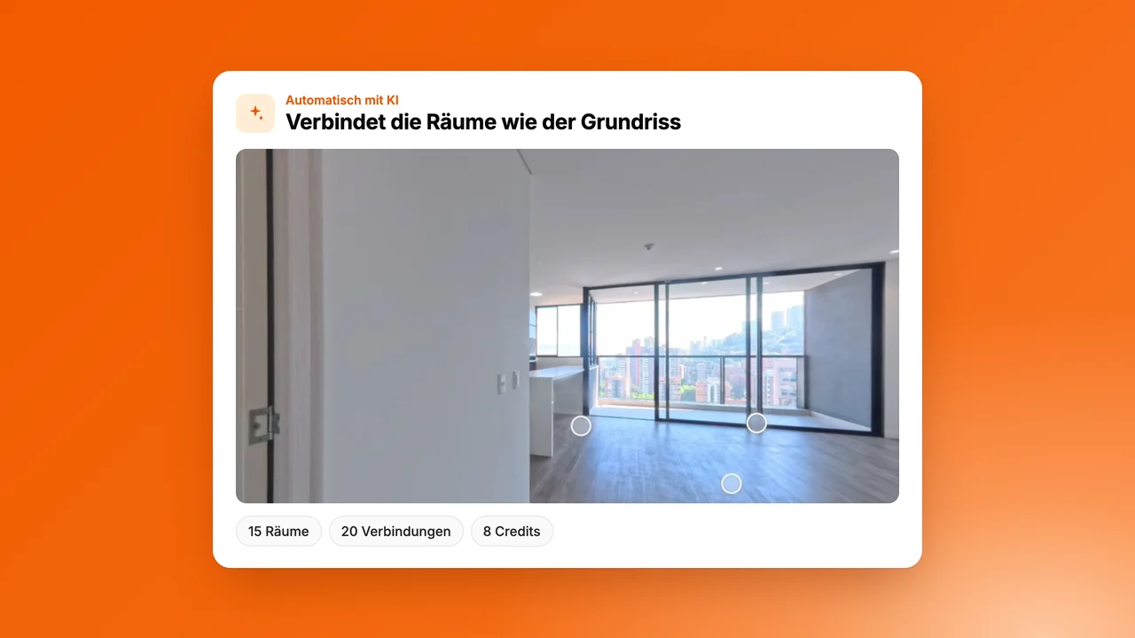 Neu: KI verlinkt Ihren 360-Rundgang wie der Grundriss