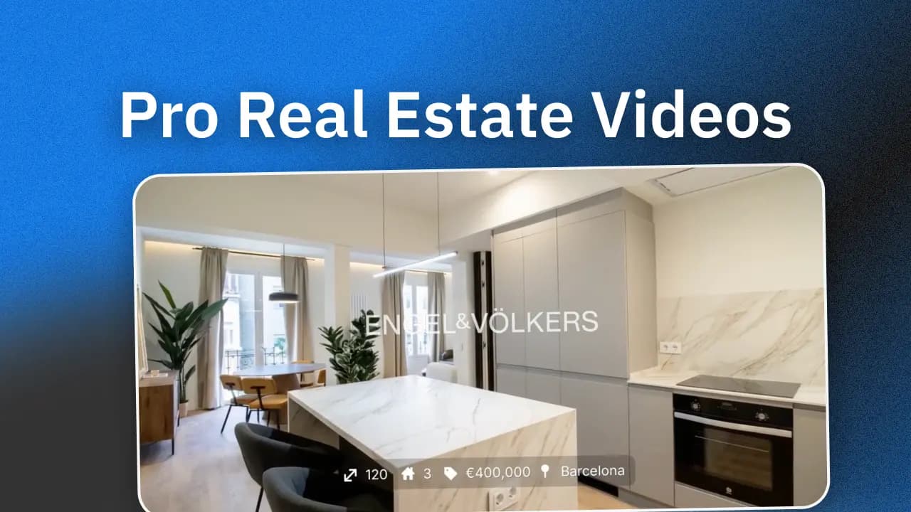 Nouveau : transitions de caméra, voix off IA et audio personnalisé pour les vidéos immobilières.