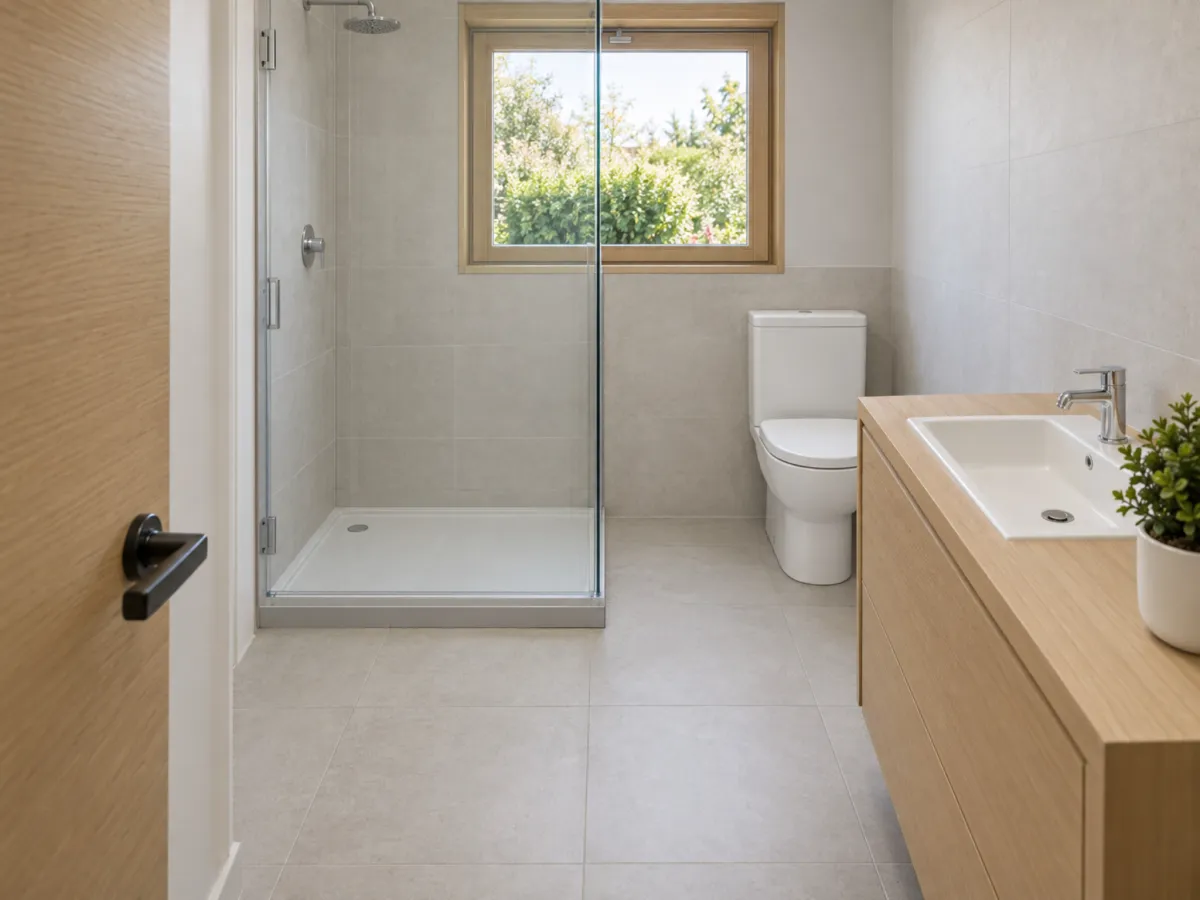 Bathroom render generated from the floor plan