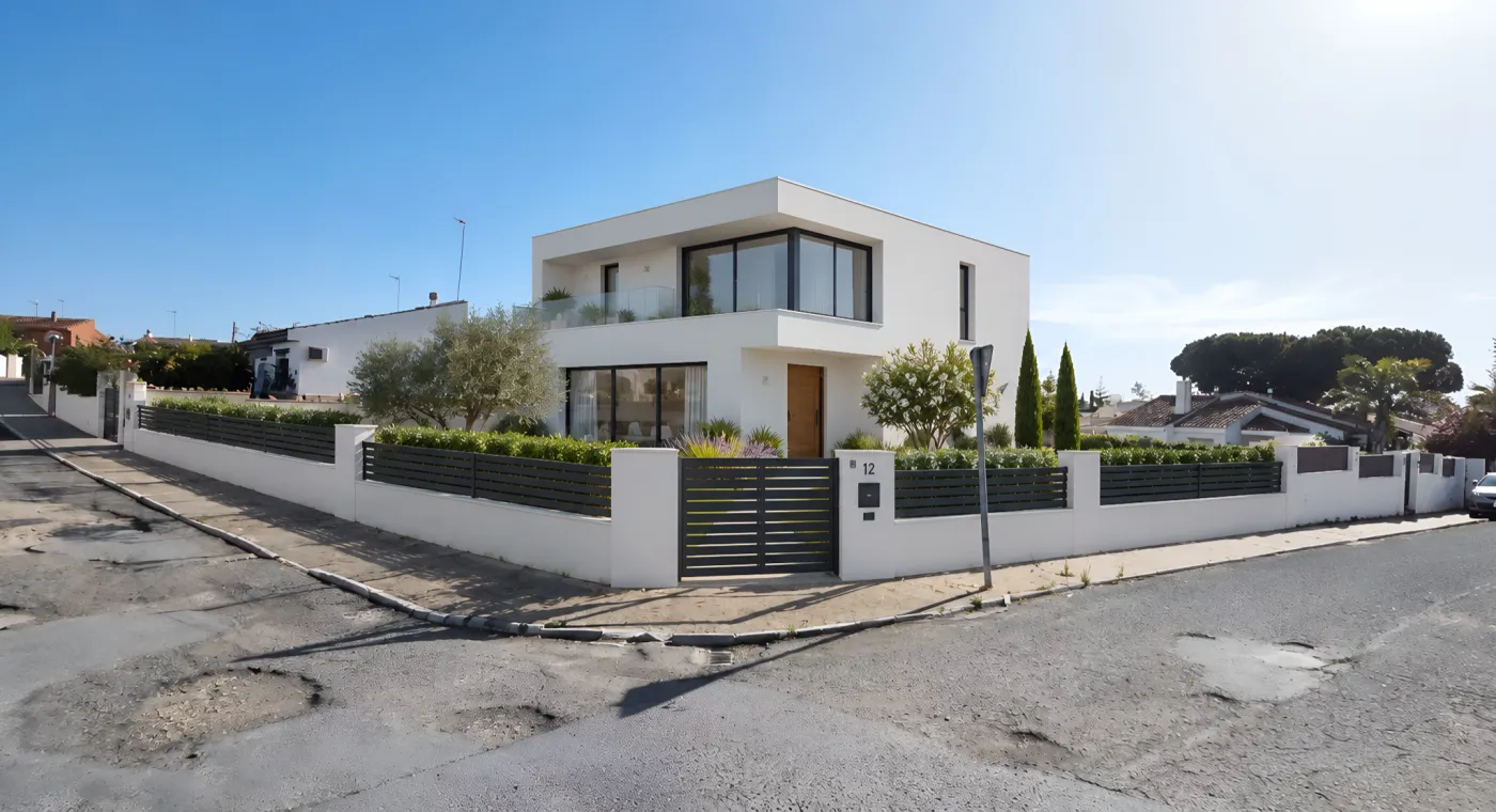 Render of the new construction home built on the vacant lot