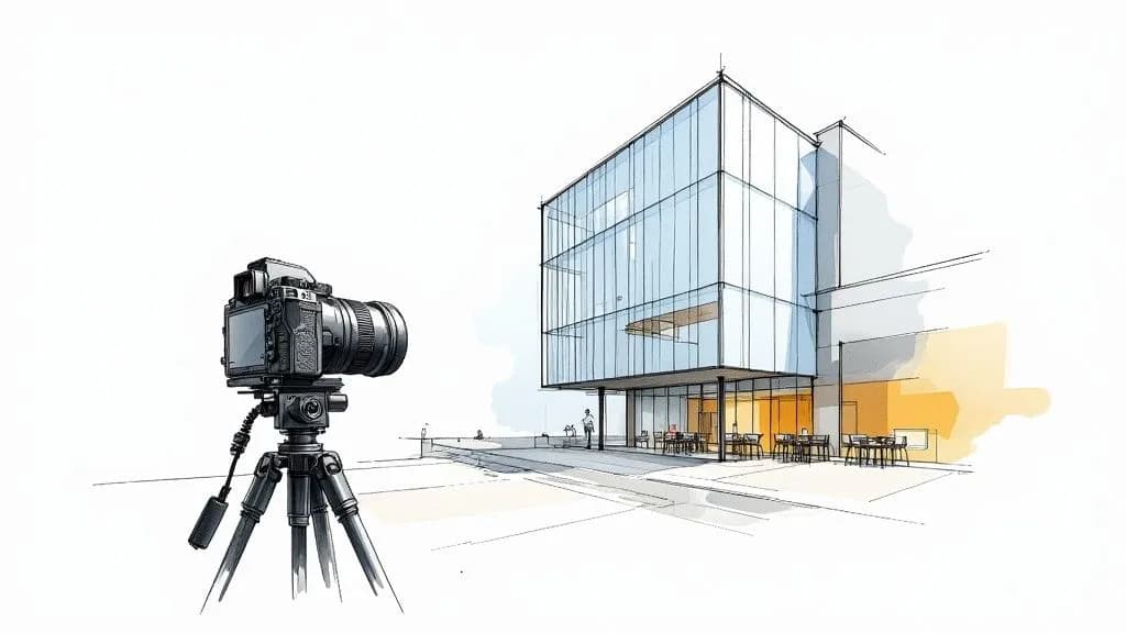 Fotografía inmobiliaria comercial de un edificio de oficinas profesional