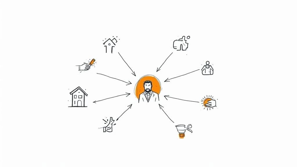Cómo conseguir clientes de bienes raíces sin llamadas en frío – Case study illustration