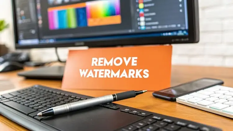 Cómo eliminar marcas de agua de fotos de manera segura – Decorative illustration