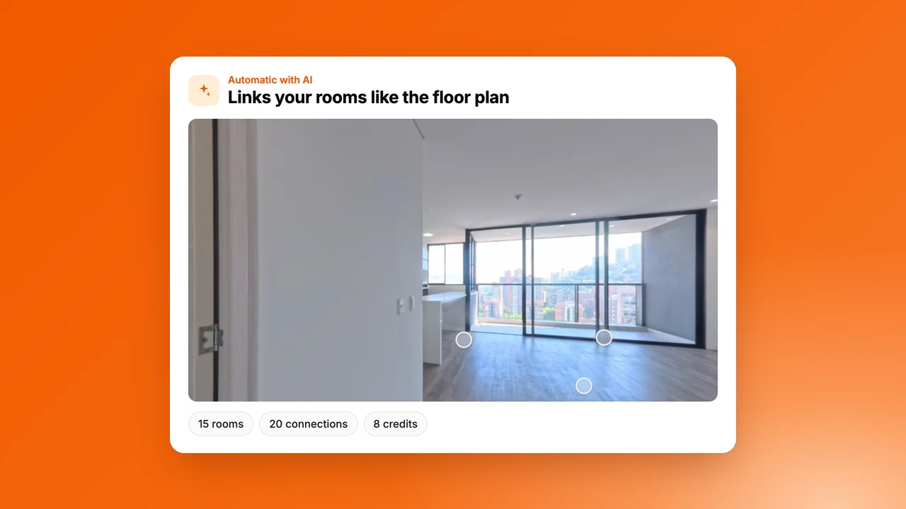 A 360 virtual tour in Pedra with navigation points placed on the doorways by AI