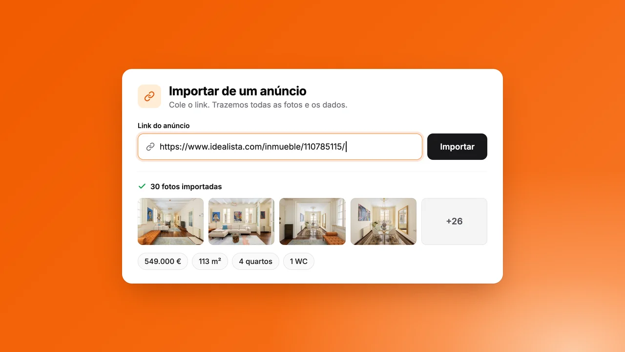 Novo: Importe um Imóvel pelo Link do Anúncio