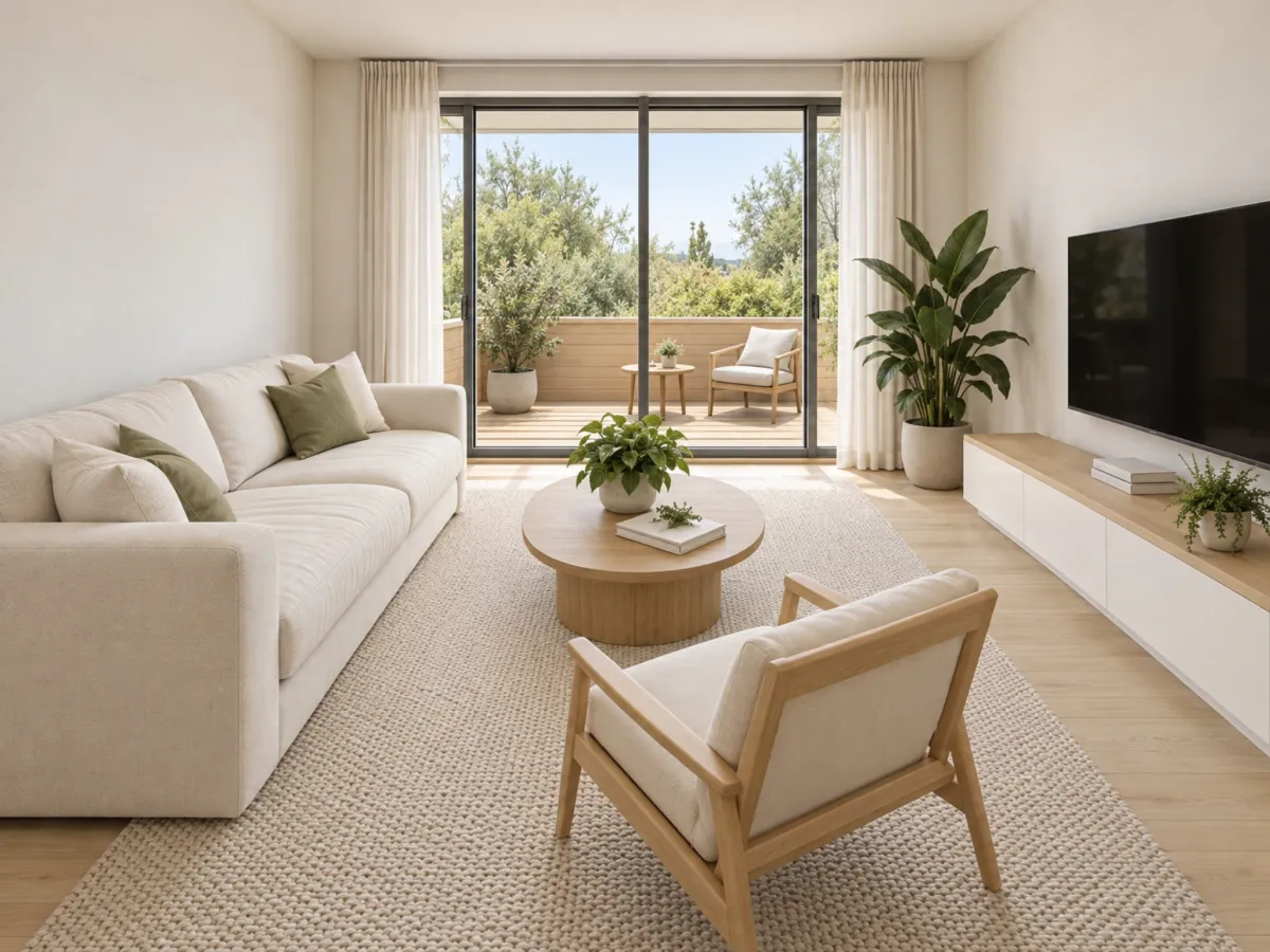 Render da sala gerado a partir da planta