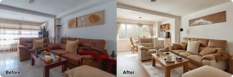 Ejemplo de Home Staging: Sala de Estar Antes y Después