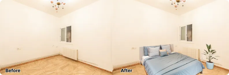 Ejemplo de Home Staging: Dormitorio Antes y Después