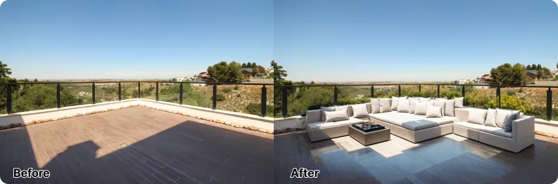 Ejemplo de Home Staging: Terraza Antes y Después