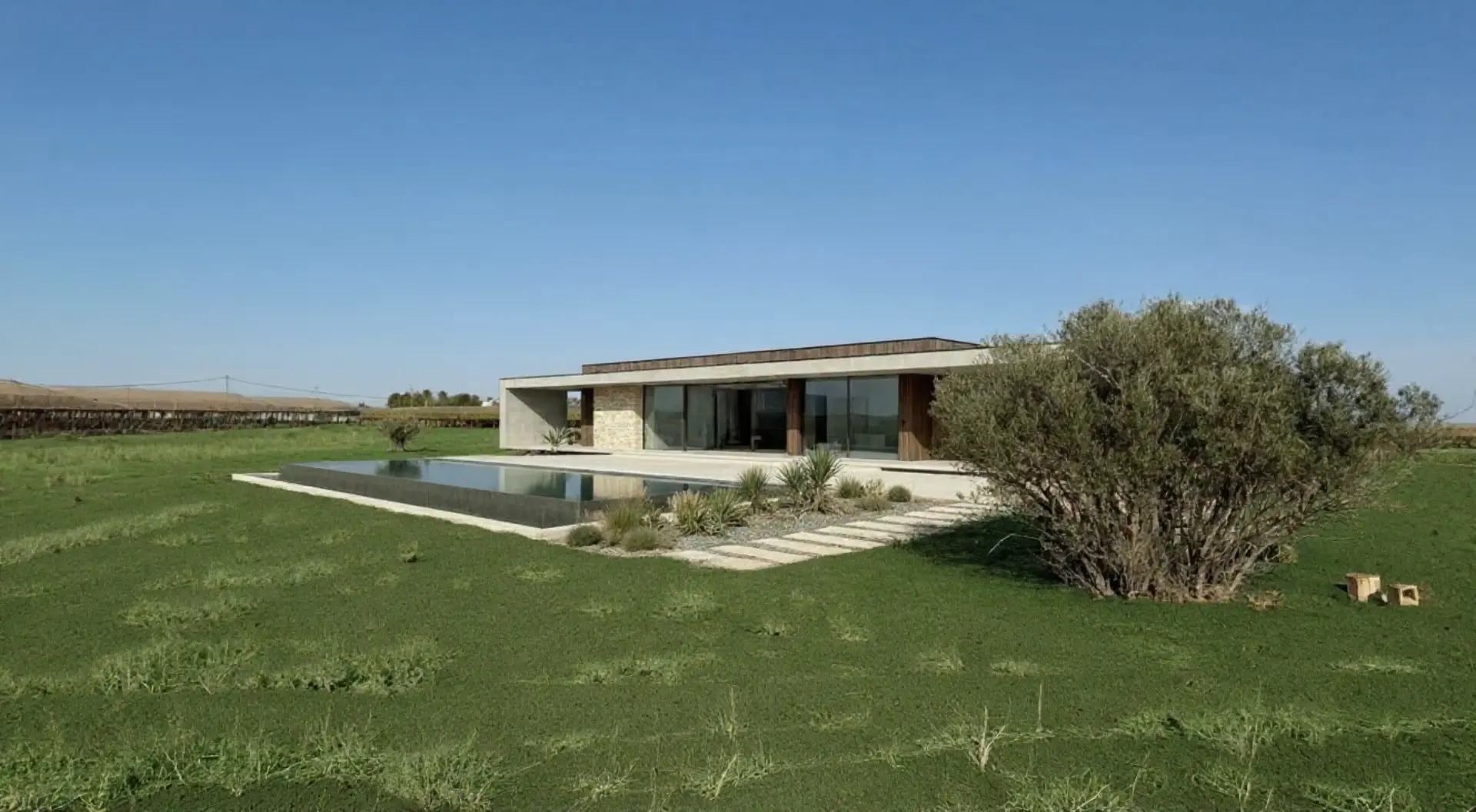 Después - Parcela de terreno virtualmente decorada con render de casa moderna