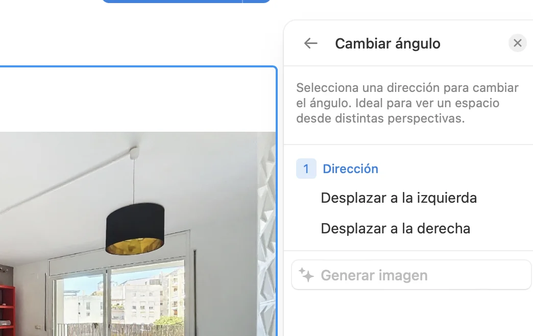 Cómo cambiar el ángulo de la cámara en el home staging virtual - Secuencia de pasos