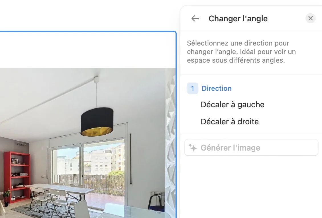 Comment changer l'angle de la caméra dans la mise en scène virtuelle - Séquence des étapes