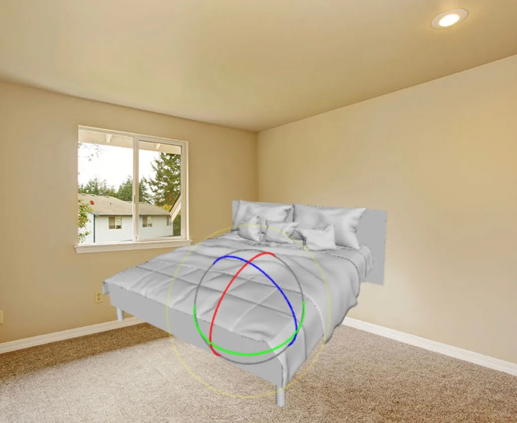 Rotar objeto 3D para puesta en escena virtual del hogar – Captura de pantalla del software Pedra