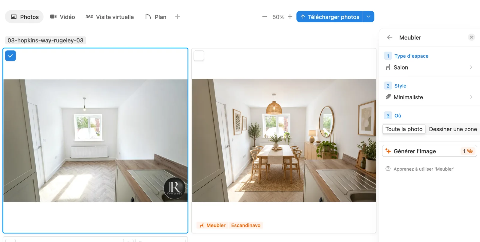 Comment utiliser l'outil d'ameublement pour meubler virtuellement – Capture d'écran du logiciel Pedra