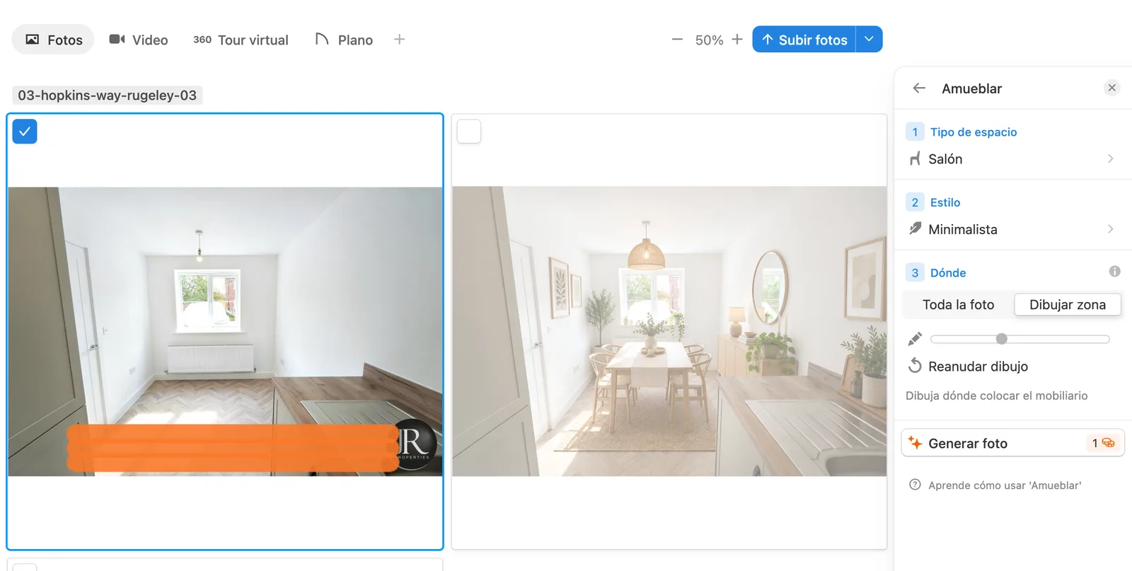 Ejemplo de cómo lograr la puesta en escena virtual