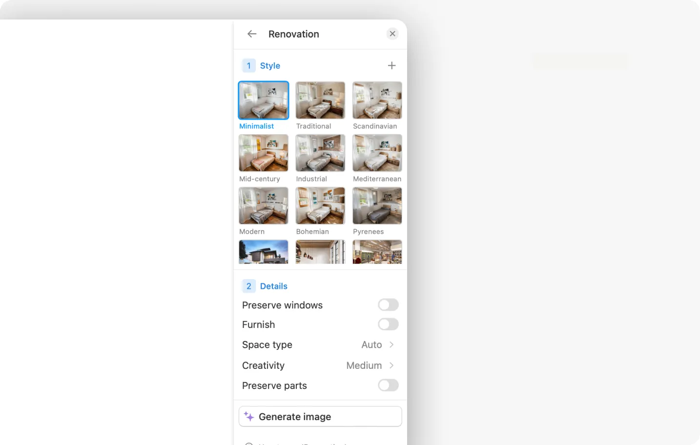 Cómo usar la herramienta de renovación para crear renders de exteriores de casas – Captura de pantalla del software Pedra