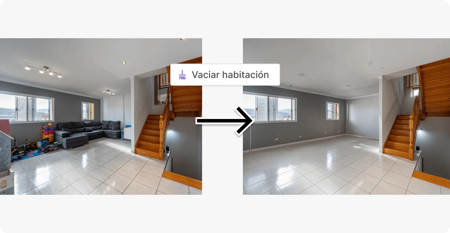 Ejemplo de mejora en la preservación del espacio al vaciar una habitación
