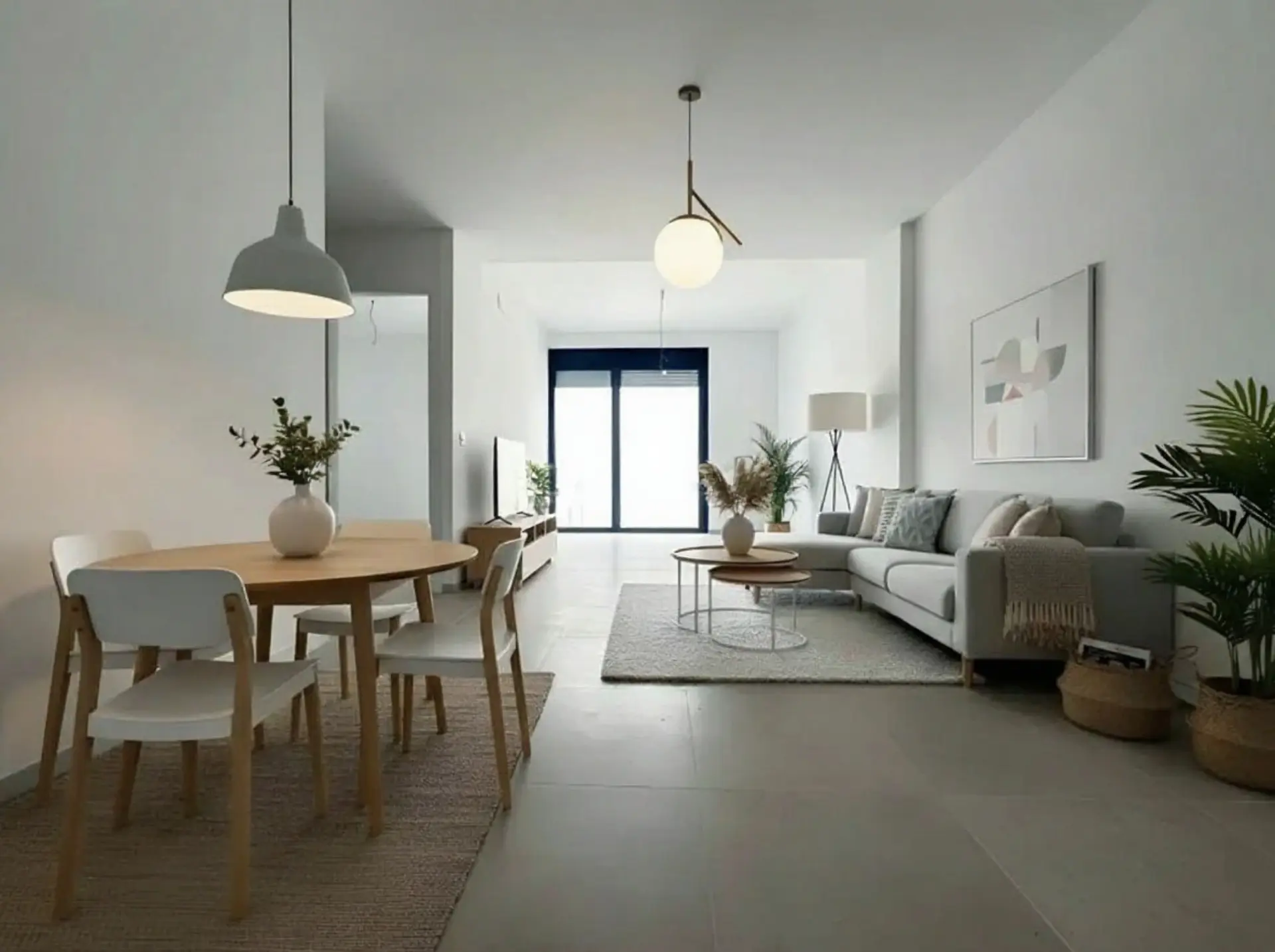 Después del home staging virtual - Sala y comedor amueblados