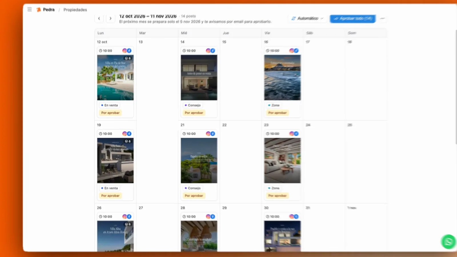 Un mes de posts en el calendario