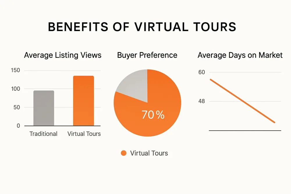 Infografica sui tour virtuali immobiliari