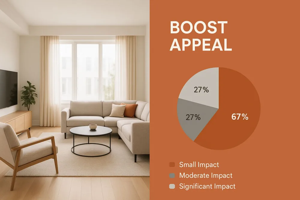 Infografía sobre escenificación virtual inmobiliaria
