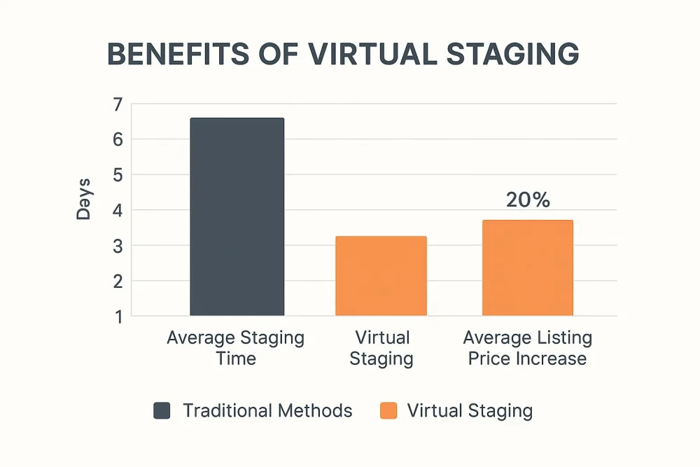 Infografik über virtuelles Staging für Immobilien