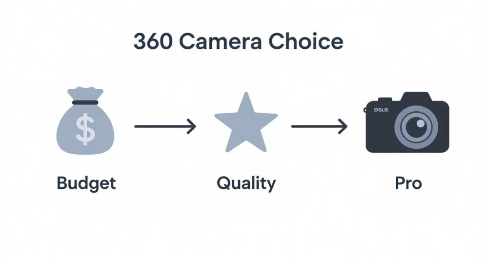 Infografía sobre cámaras para recorridos virtuales de 360 grados