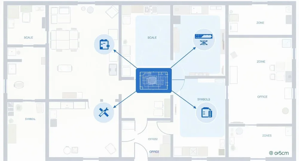 Infographic about floor plan of a commercial building