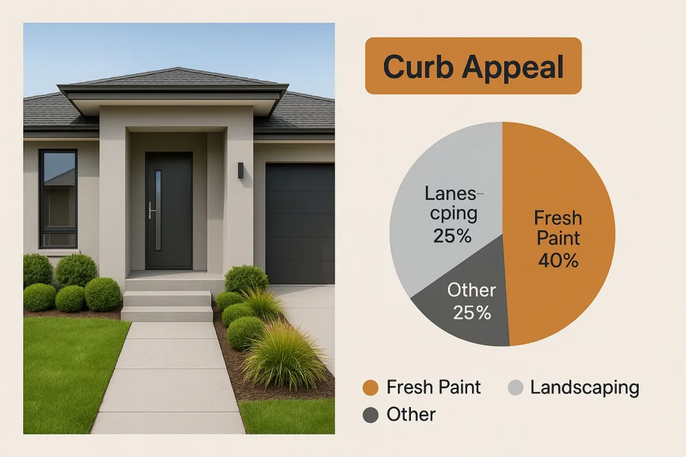Polished home exterior with strong curb appeal that helps increase property value