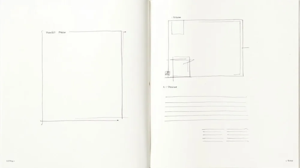 Hand-drawn architectural floor plan sketch showing room layouts and property measurements for real estate