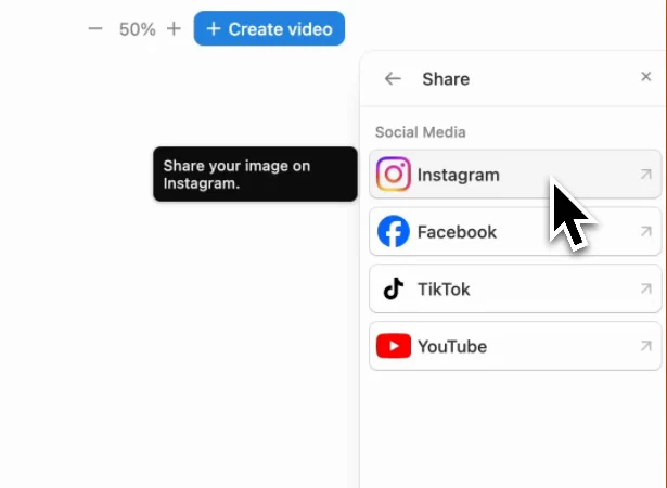 Sharing the vertical reel from Pedra to Instagram, Facebook, TikTok or YouTube