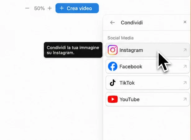 Condividere il reel verticale da Pedra su Instagram, Facebook, TikTok o YouTube