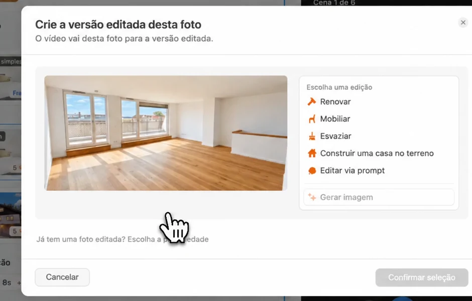 Efeito aparição: escolhendo Mobiliar para a mobília aparecer no cômodo vazio