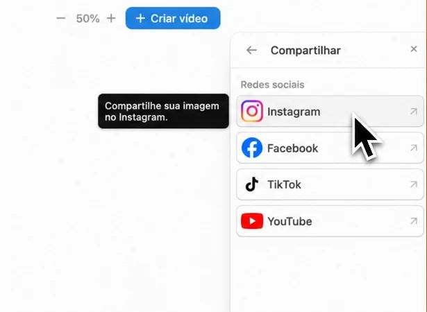 Compartilhando o reel vertical do Pedra no Instagram, Facebook, TikTok ou YouTube