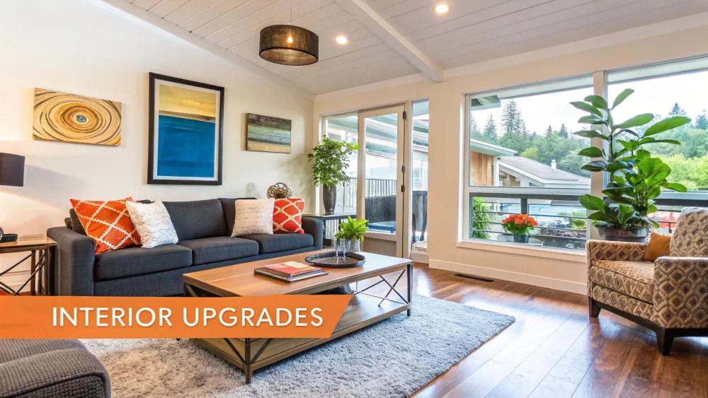Virtually staged living room showing how digital furniture adds property value
