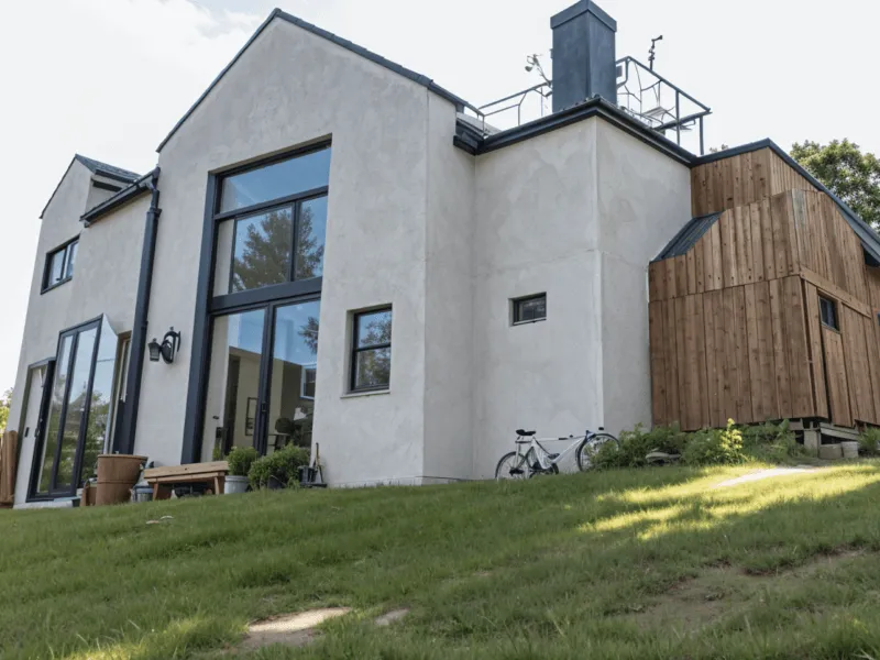 Exterior de casa después del render
