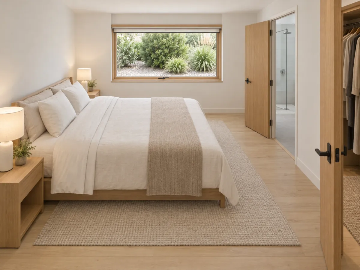 Main bedroom rendered from the floor plan